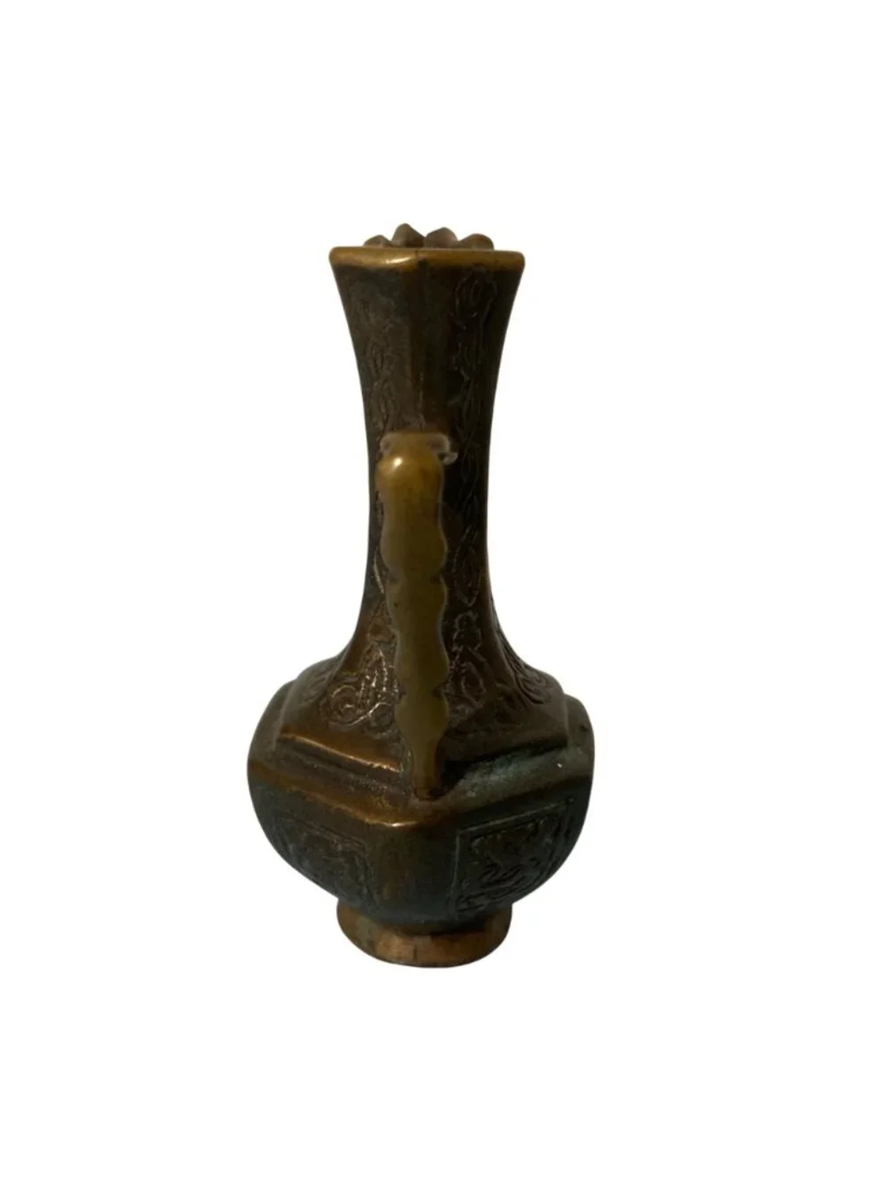 Vintage Israel Miniature Small Metal Ewer With Verdigris